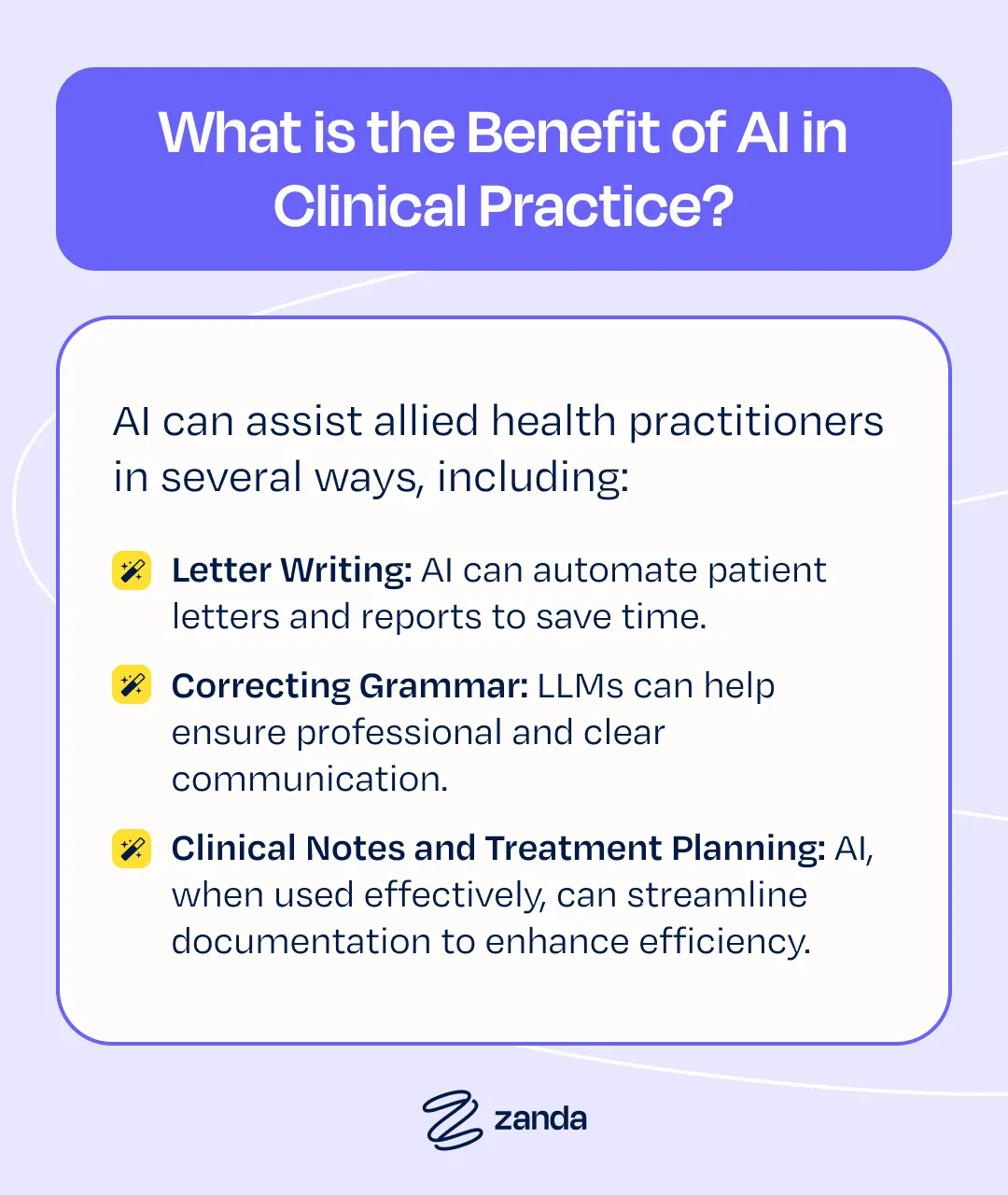 What is the benefit of AI in clinical practice