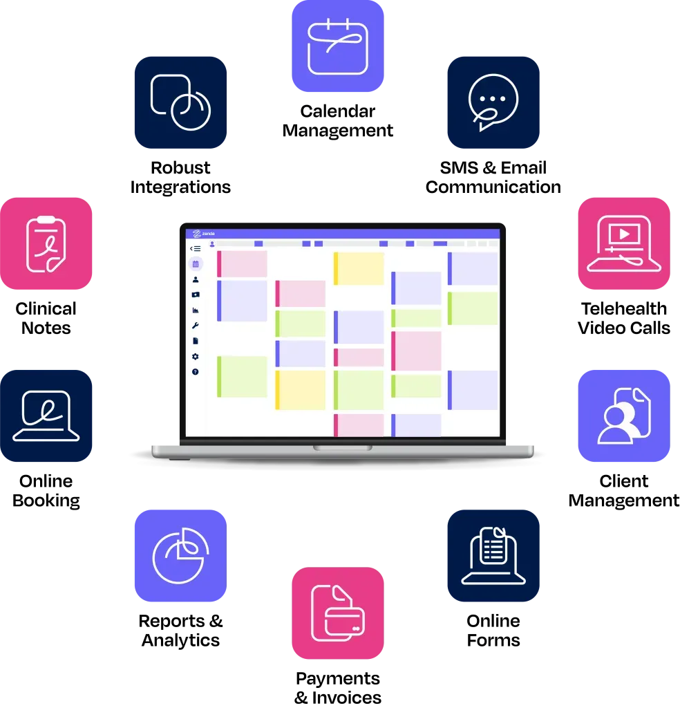 Healthcare practitioner using Zanda practice management software