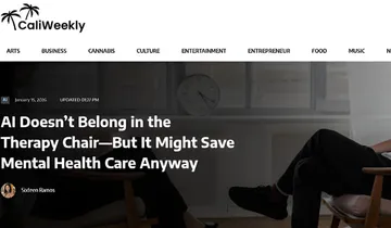 Cali Weekly article about AI in mental health care