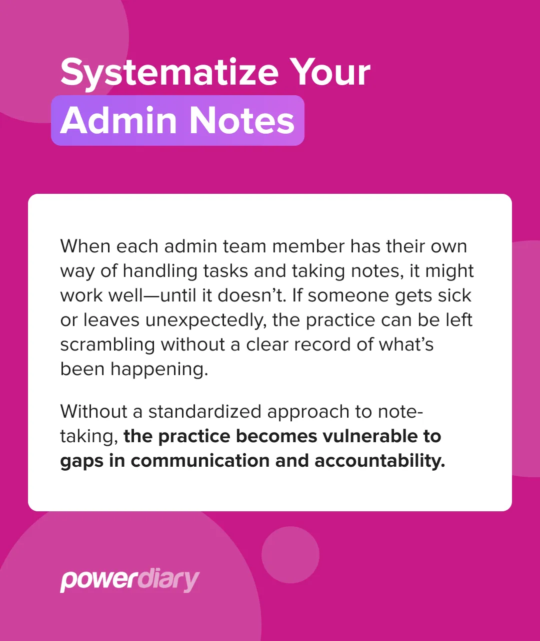 systematize your admin notes
