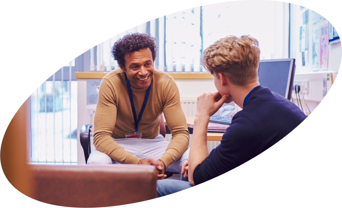 Counsellor in session with a client