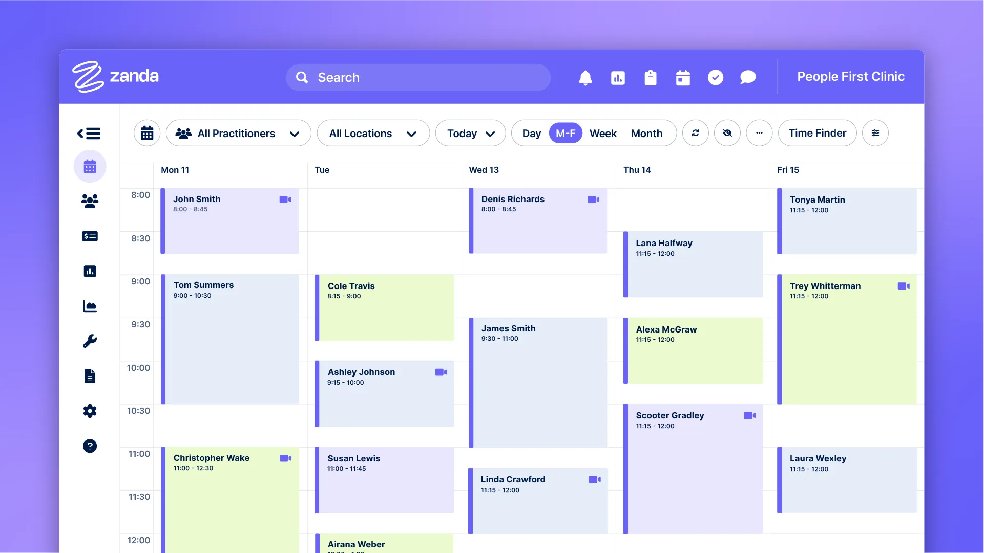 Zanda Calendar management screenshot