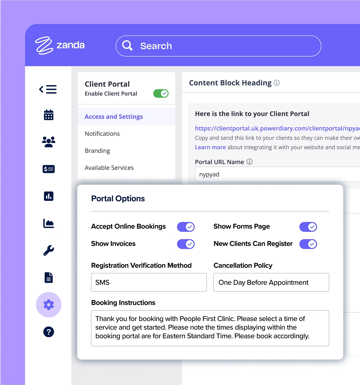 Online bookings with invoice & payment processing