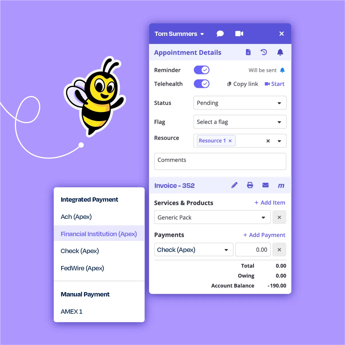 Built-in payments & invoices