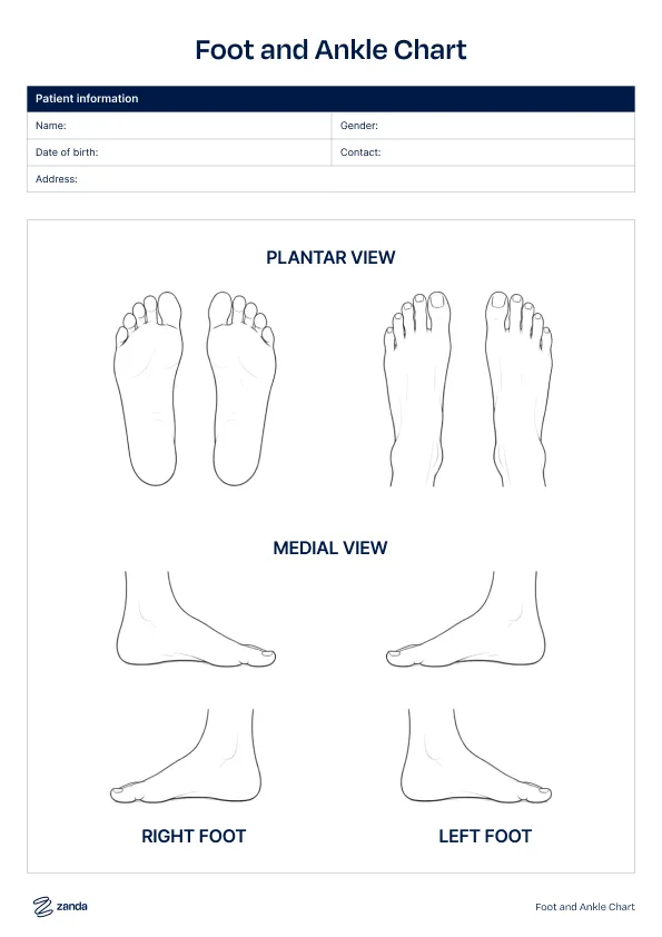 Preview of the Foot and Ankle Chart body chart template