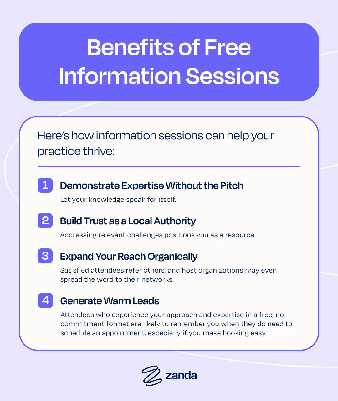 Benefits of free information sessions