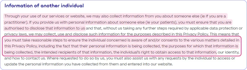 Halaxy information of another individual policy screenshot