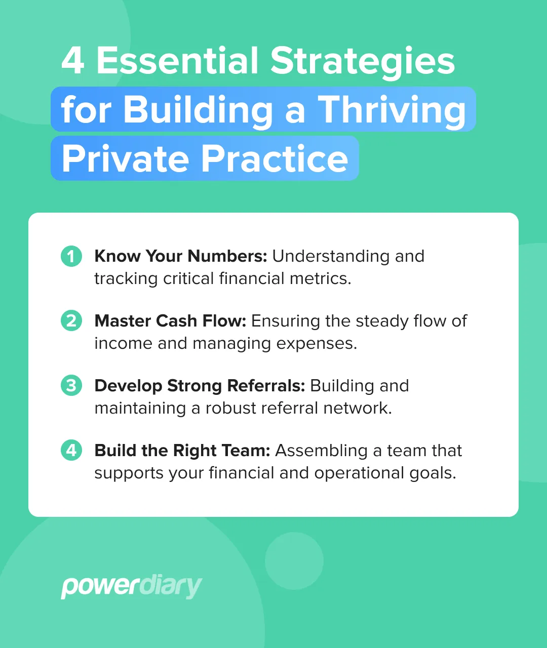 Essential strategies for building a private practice