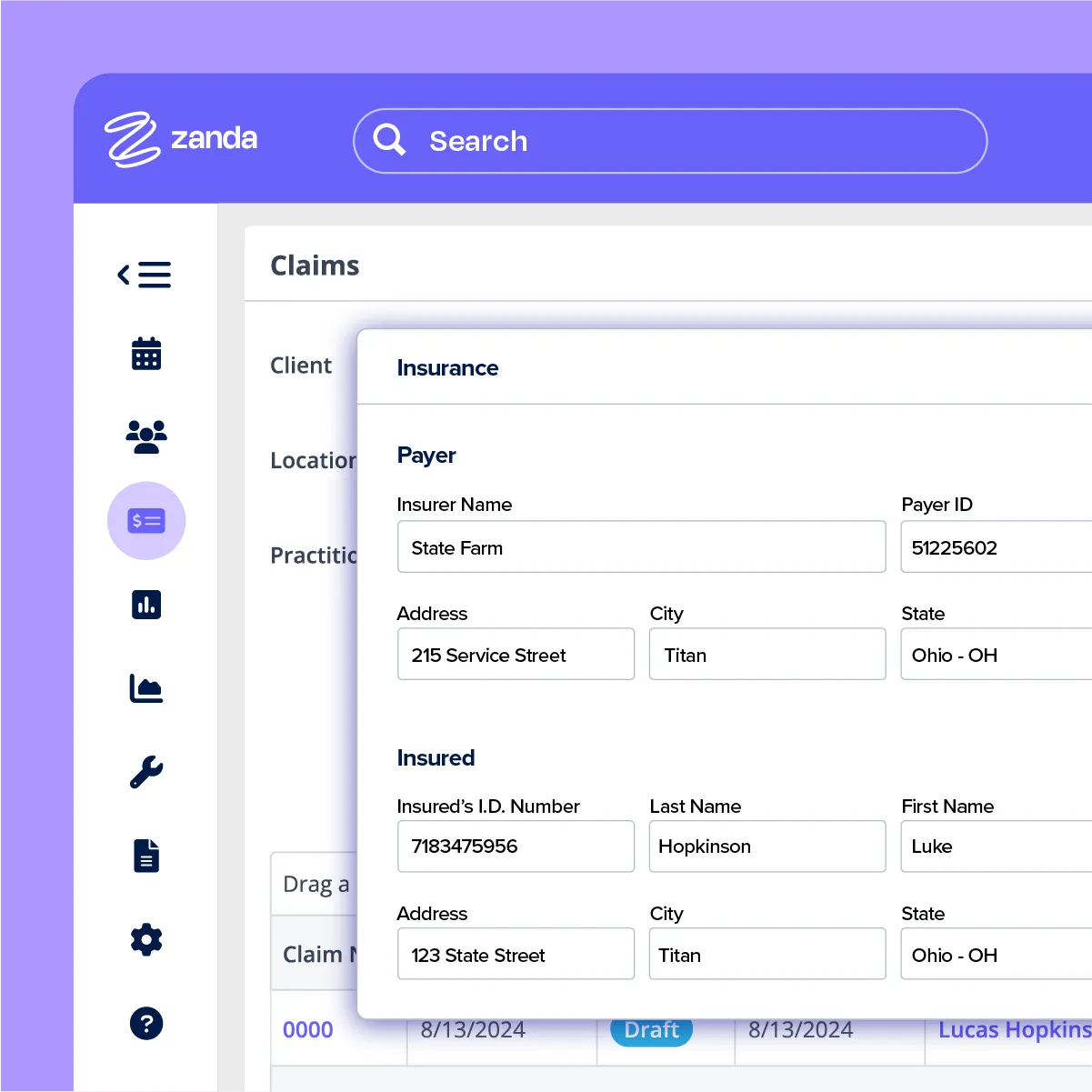 Zanda automated invoicing and payment processing