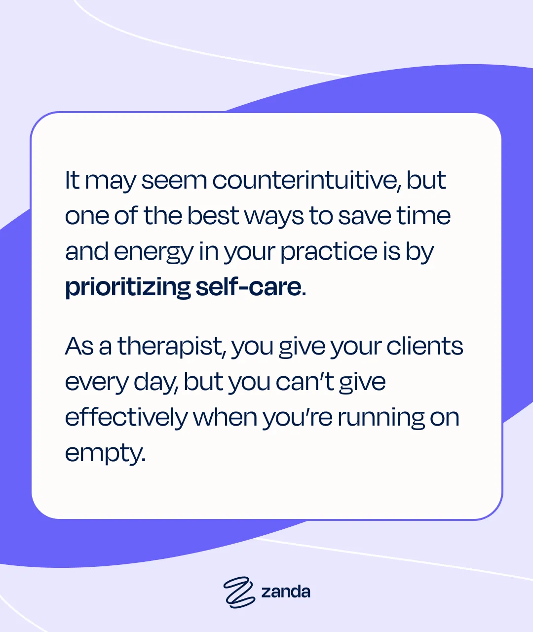 Quote about saving time in private practice for therapists