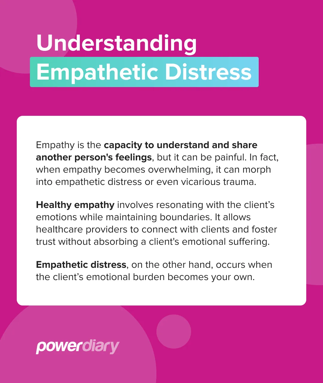 Understanding empathetic distress in allied healthcare